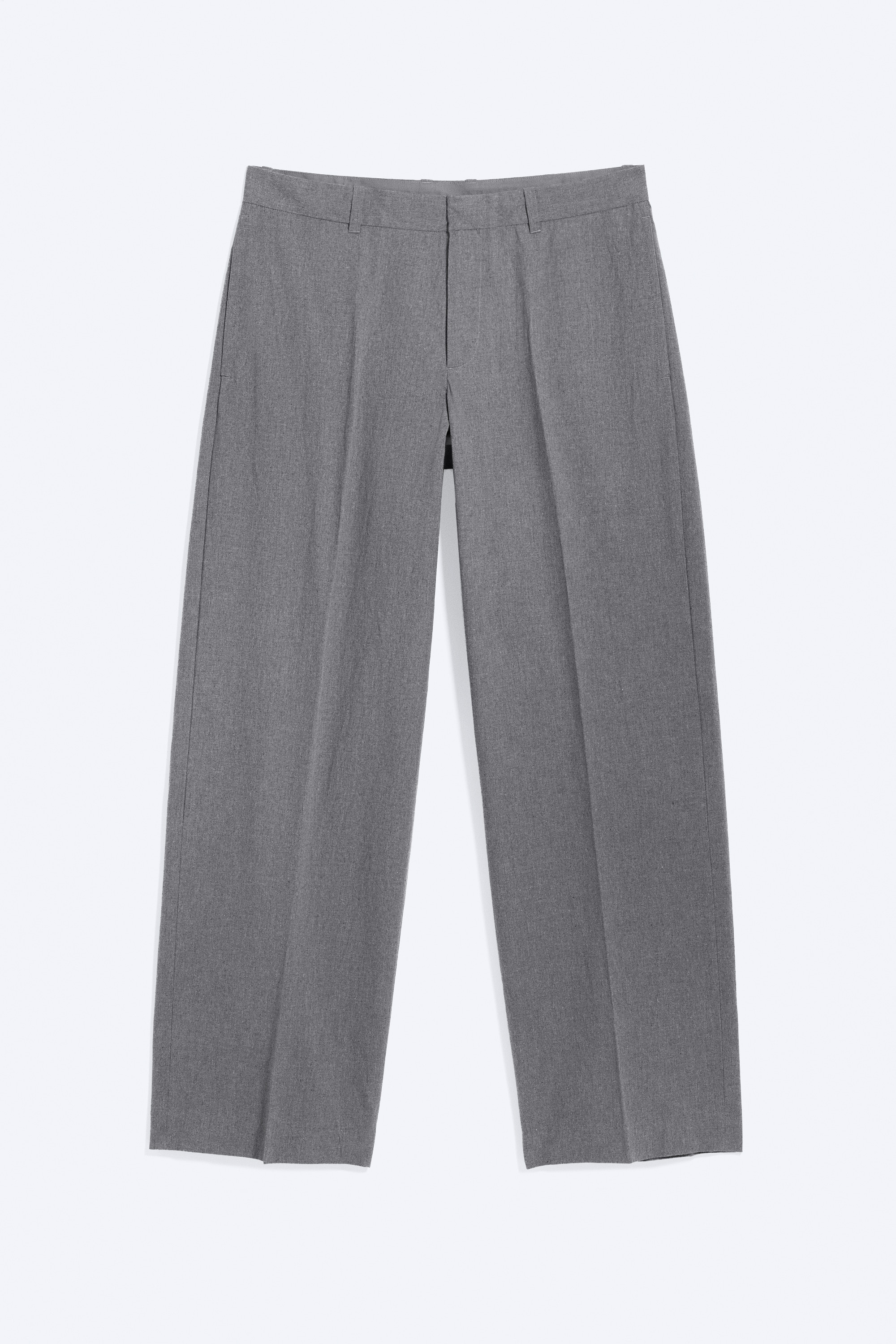 Florian Pantaloni a pieghe a vestibilità rilassata in tessuto per abiti - Grigio scuro mélange/Nero mélange