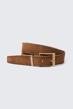 Brown - Leather Belt - 0