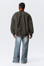 Dusty Mole - Oversized Twill Bomber Jacket - 3