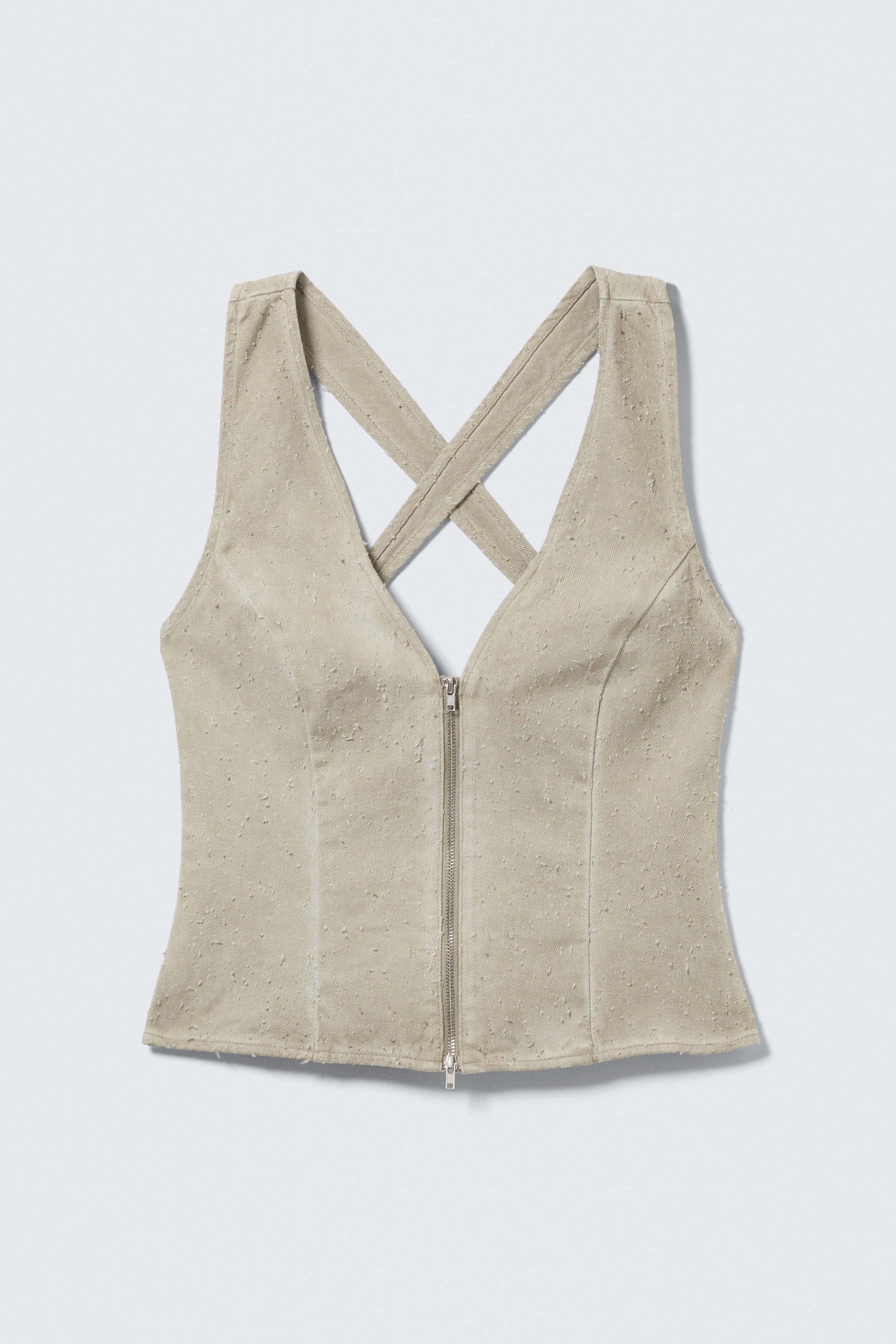 Light Mole - Sleeveless V-Neck Zip Top - 4