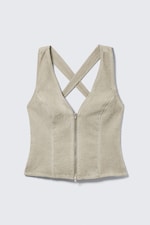 Light Mole - Sleeveless V-Neck Zip Top - 4