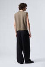 Dark Mole Melange - Knitted Vest - 2