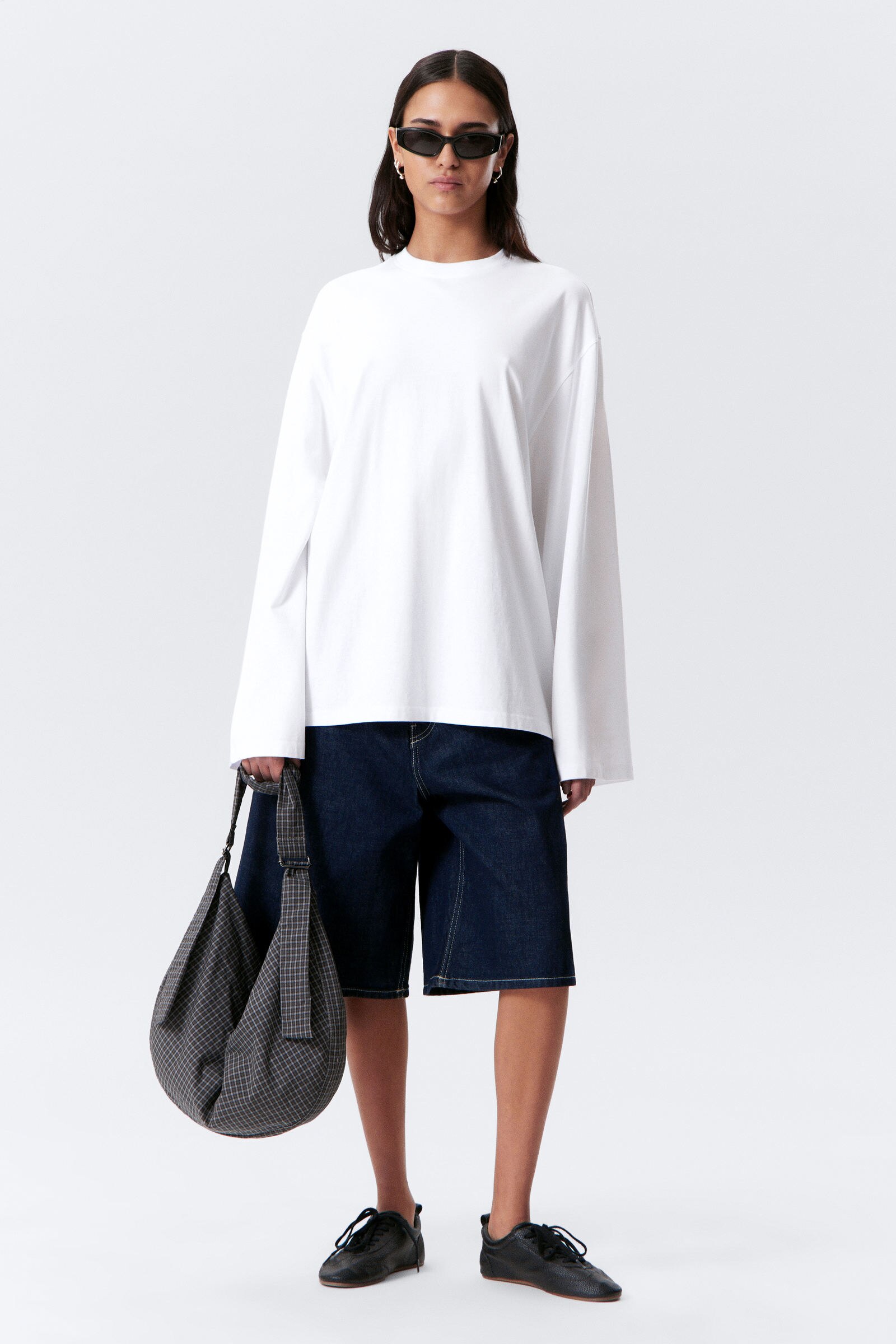 売れ筋商品|||ウィークデイ Tシャツ レディース トップス ESSENCE STANDARD LONG SLEEVE - Long sleeved top - white essence standard long sleeve - White | Weekday EU