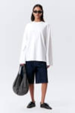White - Oversized Long Sleeve T-shirt - 1