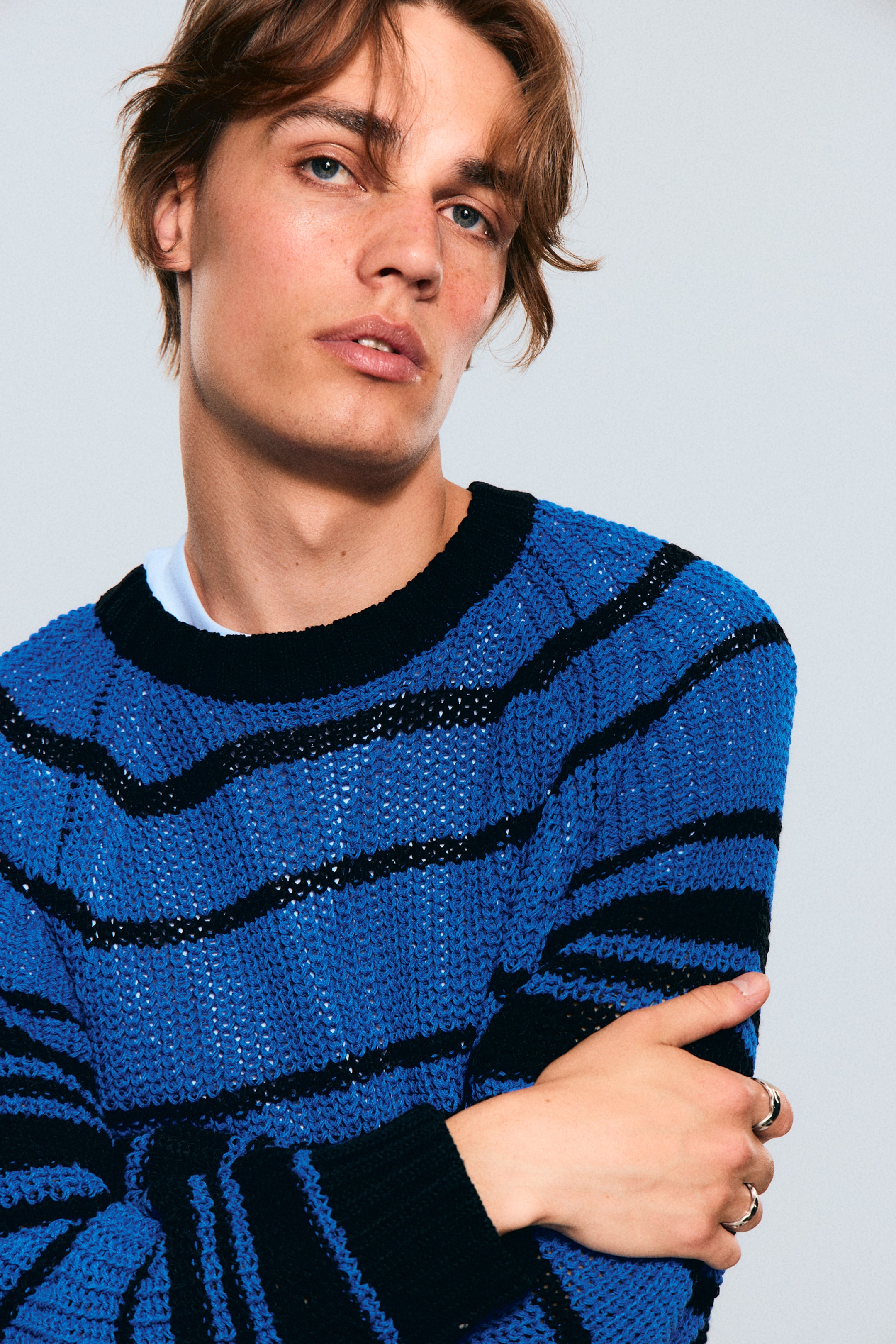 Visualizza immagine più grande: Maglione a righe con maniche raglan - Striped Blue - UOMO | H&M IT 3