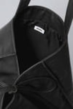 Black - Large Faux Leather Tote Bag - 2