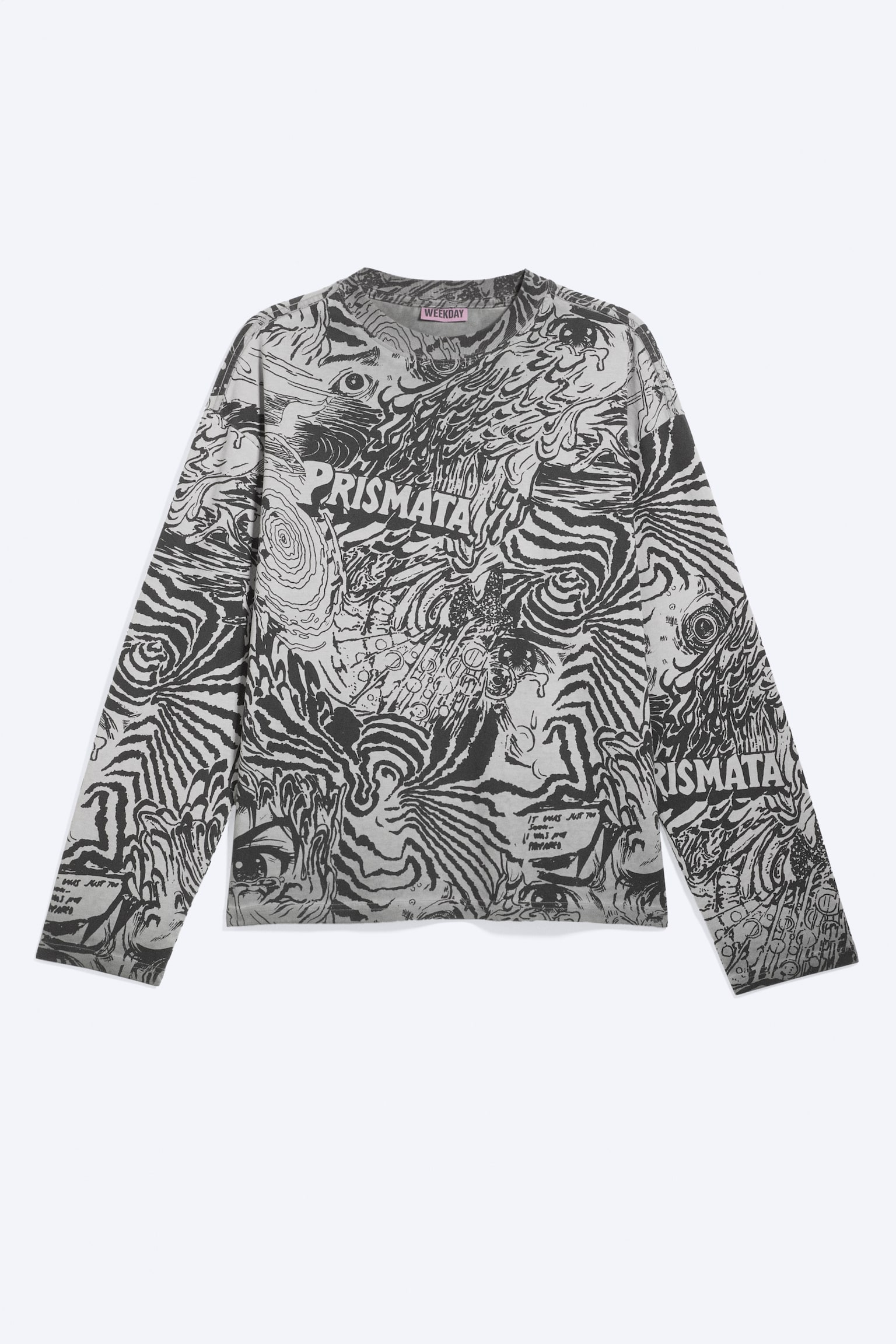 Kastiges Langarmshirt mit Grafikprint-Maulwurfsgrau - Psychedelia - 2