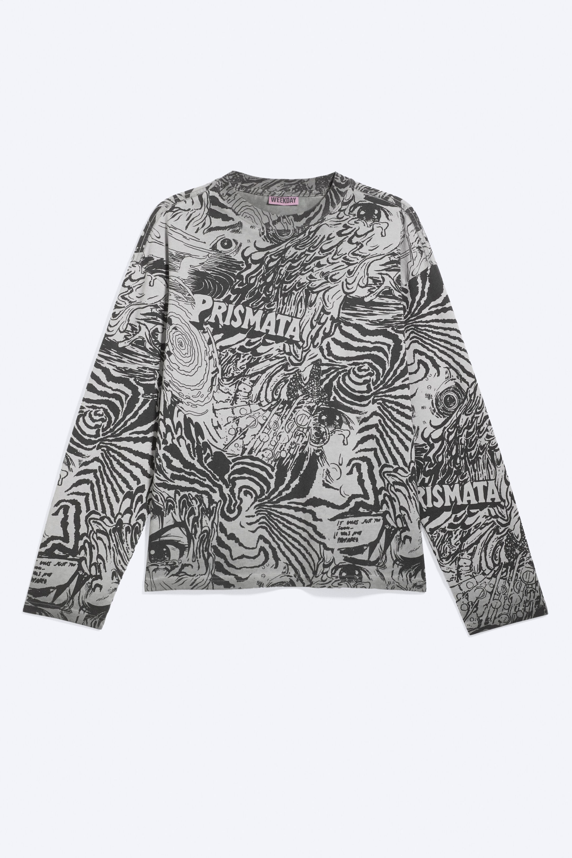 Taupe foncé - Psychédélique - T-shirt carré graphique à manches longues Great - 4