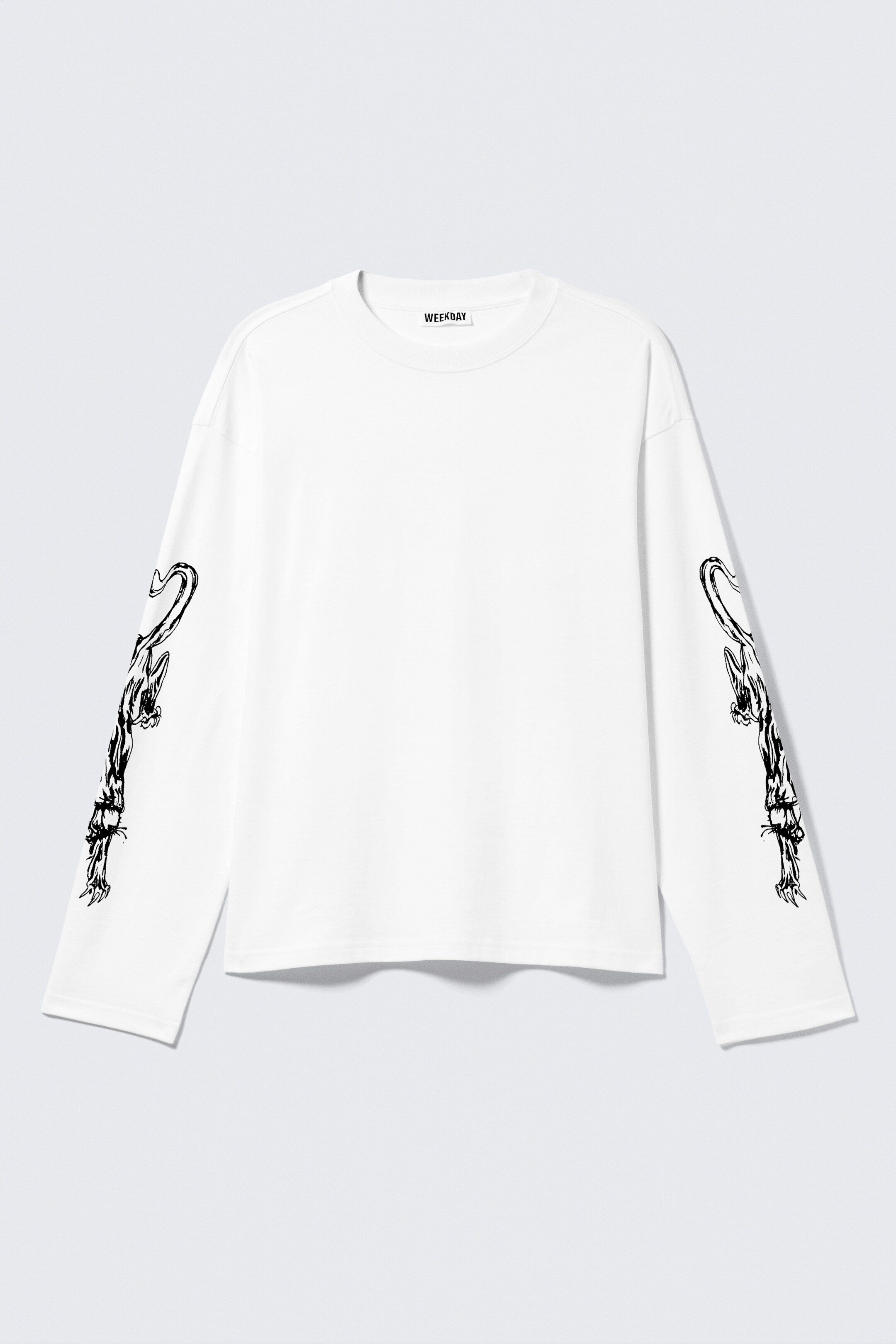 Zobrazit větší obrázek: Great Boxy Graphic Long Sleeve T-shirt - White - Angry Panthers - MUŽI | H&M CZ 1