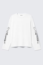 Vit - Angry Panthers - Långärmad Grafisk T-shirt - 3