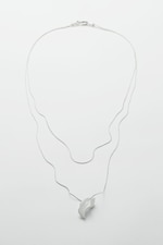 steel & white - Elvira Shell Necklace - 0