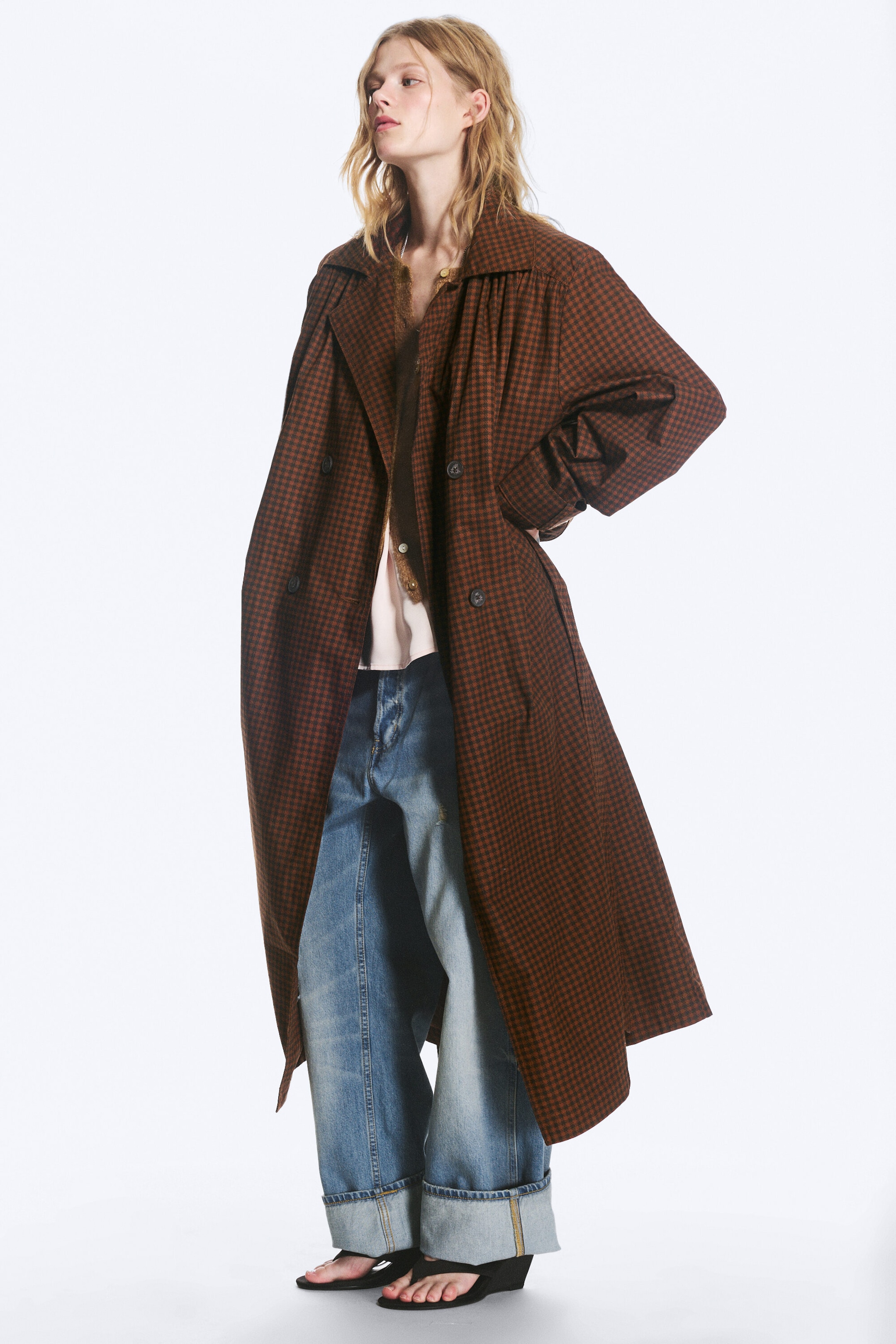 Brown - Oversized trenchcoat - 3