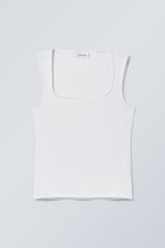 Weiß - Top Antonia mit quadratischem Ausschnitt - 0