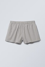 Hellgraues Karo - Relaxte Baumwoll-Boxershorts - 0