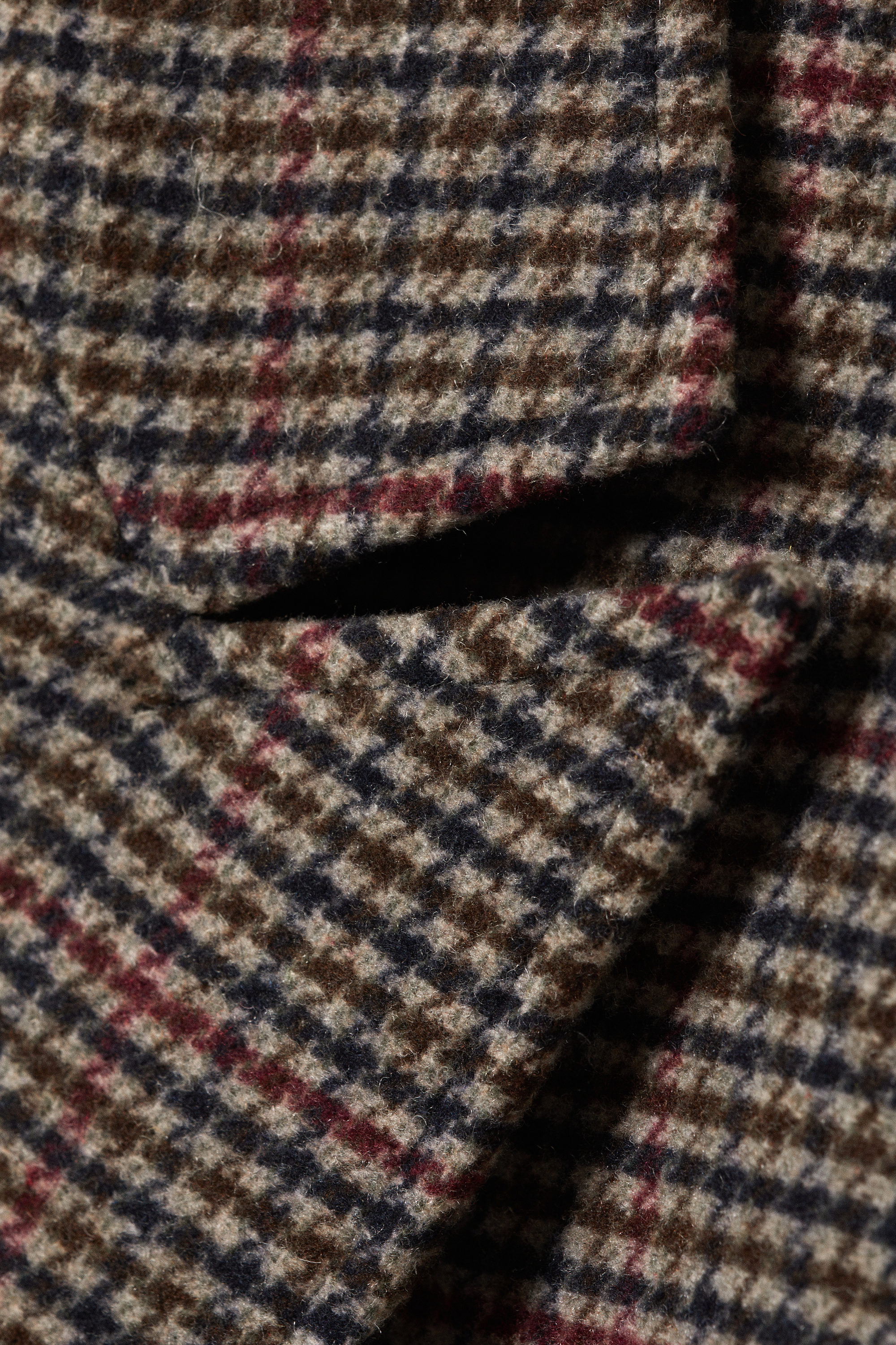 Beige kariert - Einreihiger Oversize-Mantel aus Wollmischung - 6