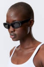 Black - Slide Curved Frame Unisex Sunglasses - 1