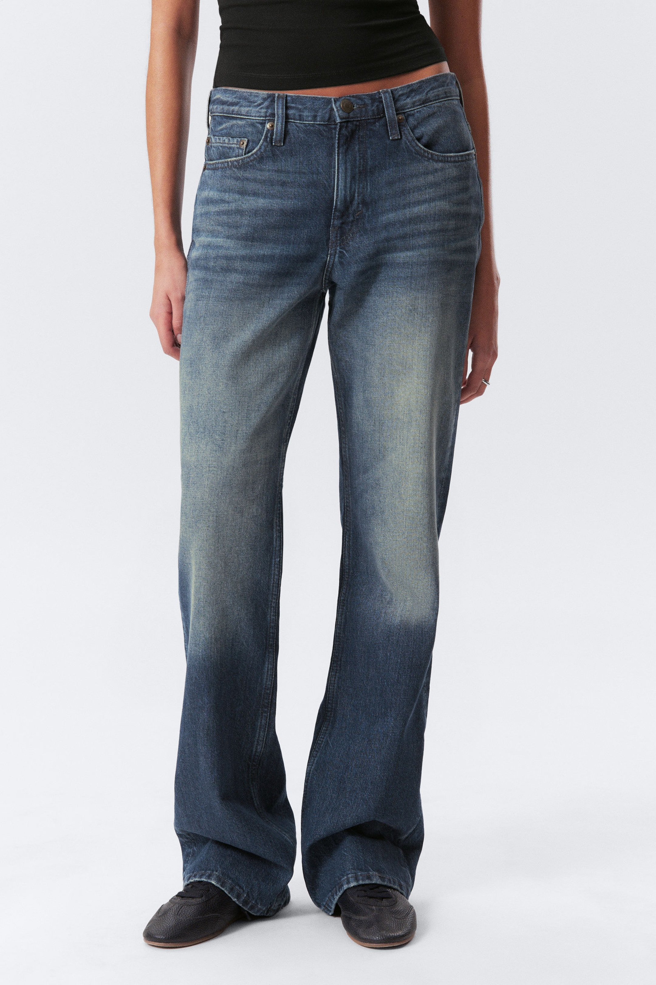 #4C5164 - Moon Mid Rise Regular Bootcut Leg Jeans - 2