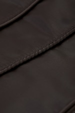 Dark Brown - Piped Shoulder Bag - 1