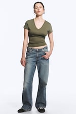 Redondo Blue - Mittelblau - Ample Low Waist Loose Wide Jeans - 0