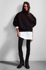 Black - Oversized Scuba Hoodie - 0