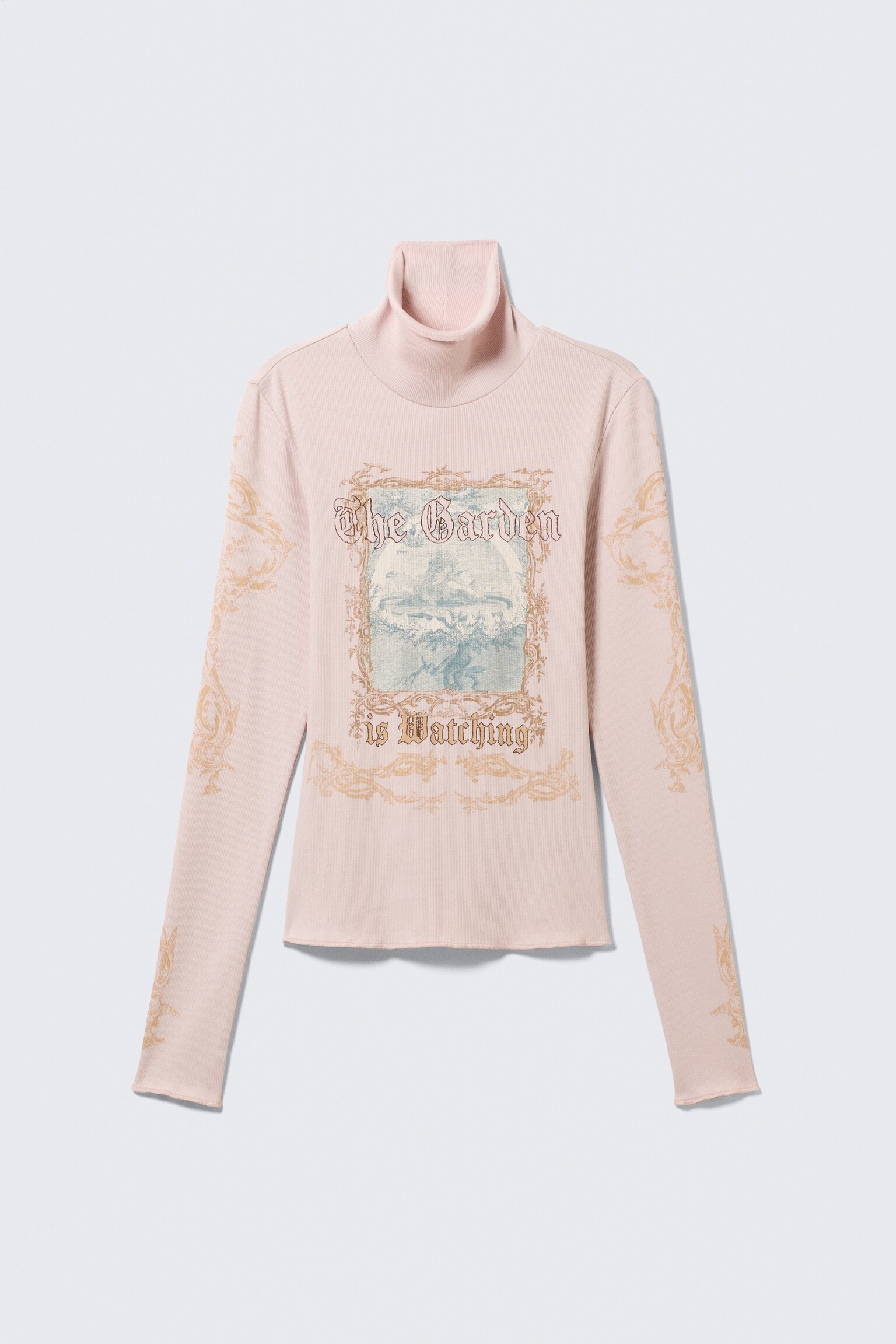Fitted Turtleneck Top - Light Pink - The Garden - 2