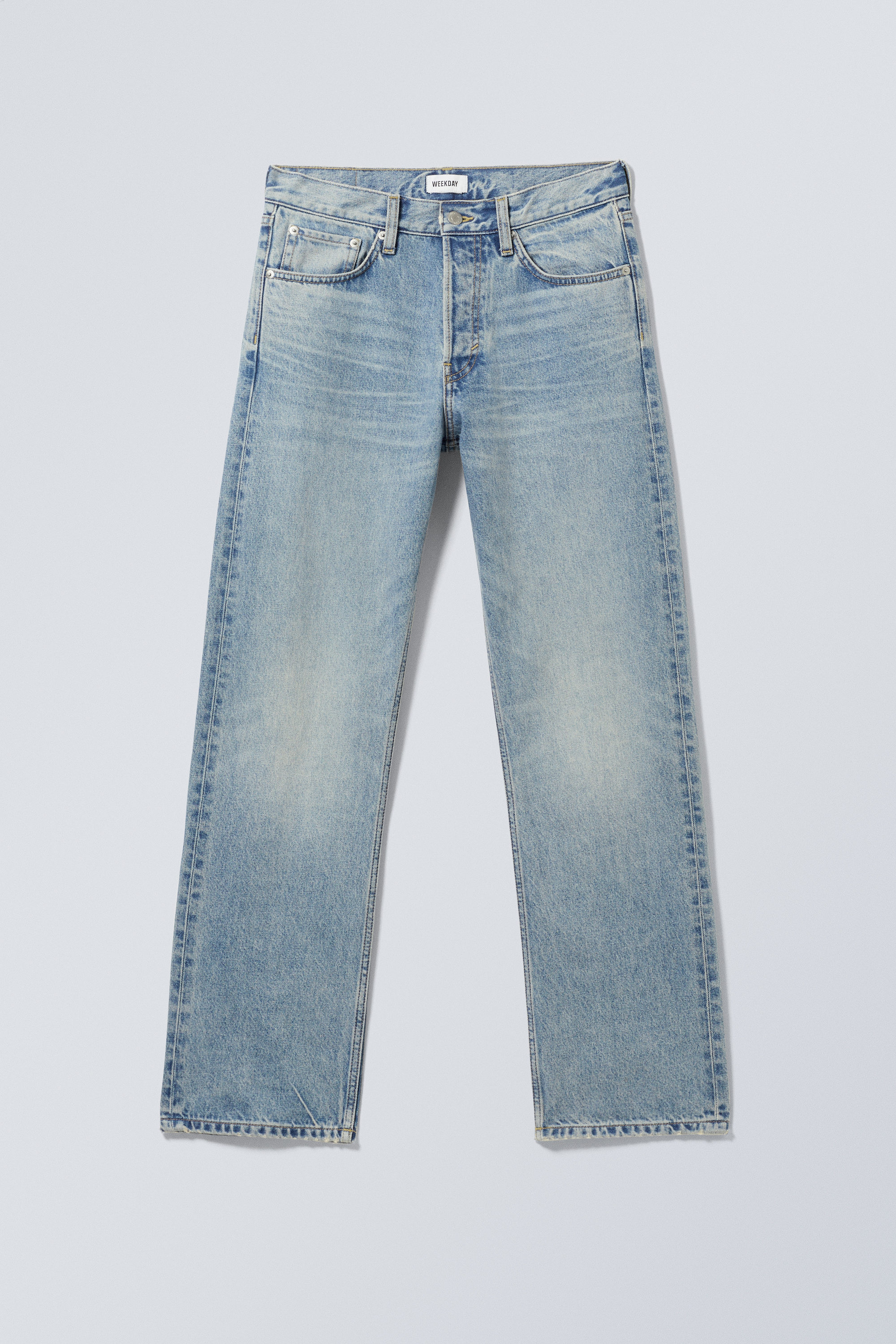 Seventeen Blue - Medium Blue - Orbit Mid Rise Regular Straight Leg Jeans - 5