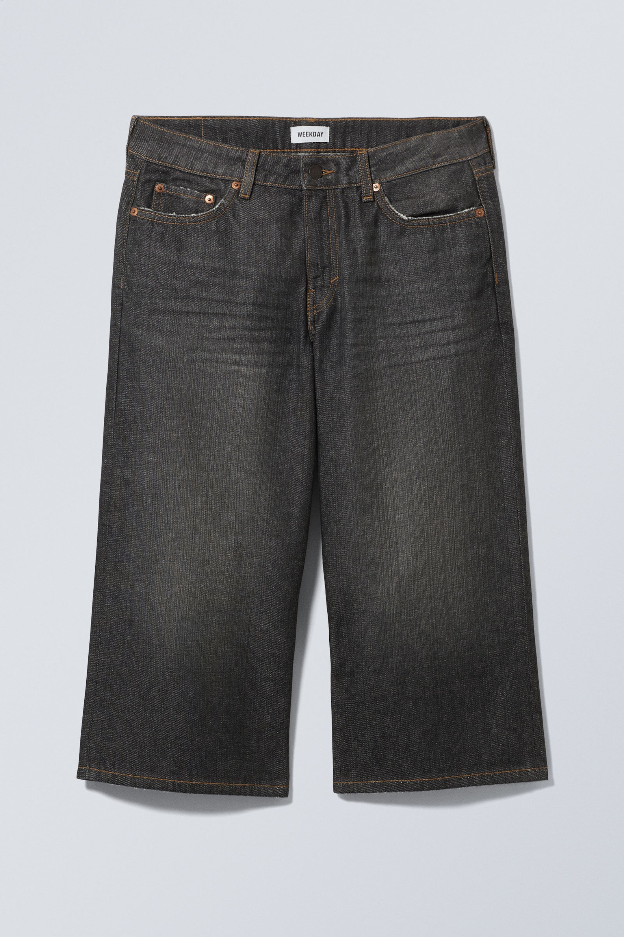 Ash Black - Ample Low Loose Denim Shorts - 5