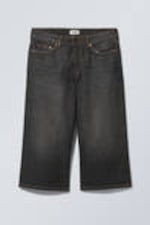 Ash Black - Ample Low Loose Denim Shorts - 5