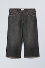 Ash Black - Ample Low Loose Denim Shorts - 0