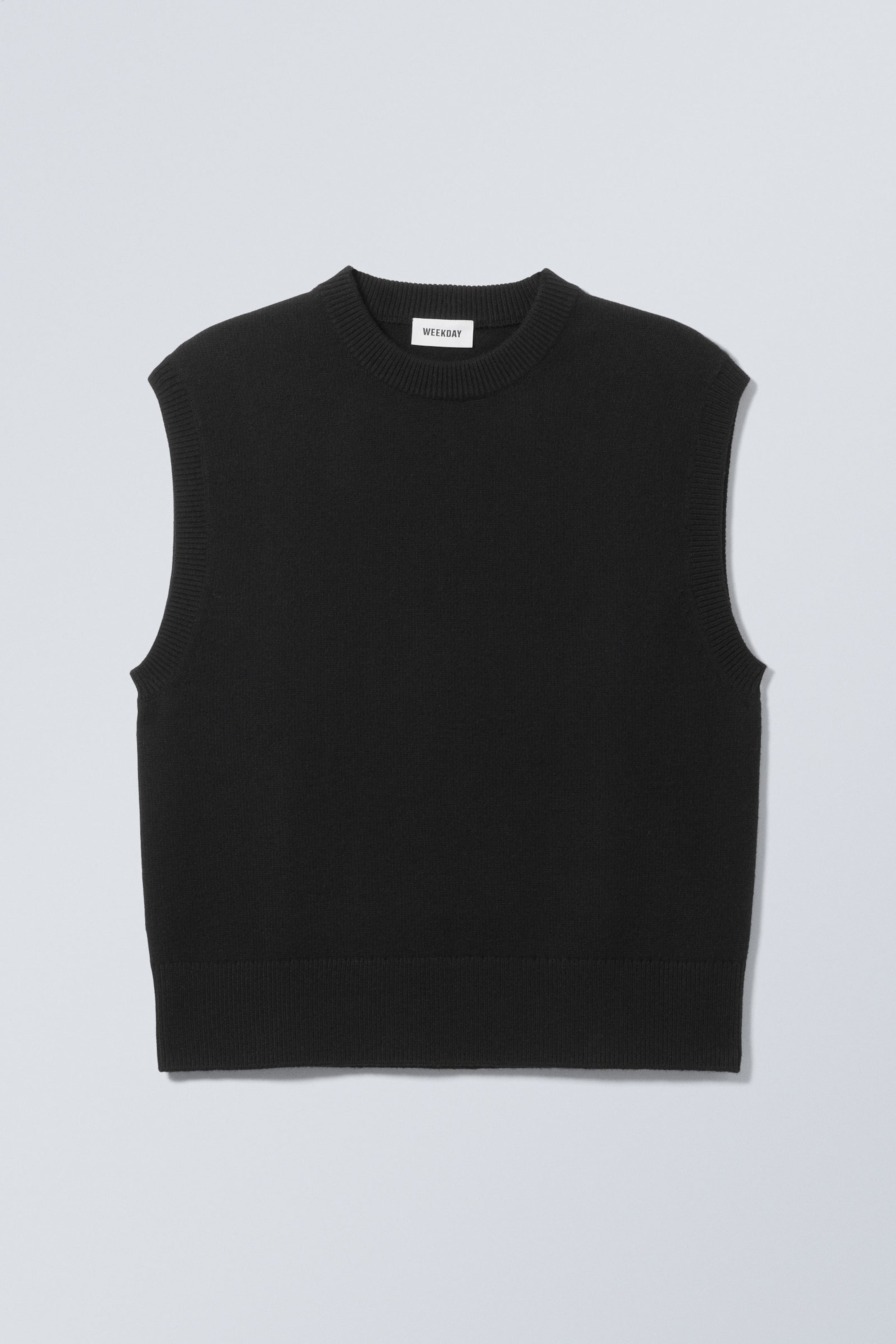 Black - Knitted Vest - 3
