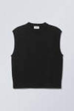 Black - Knitted Vest - 3