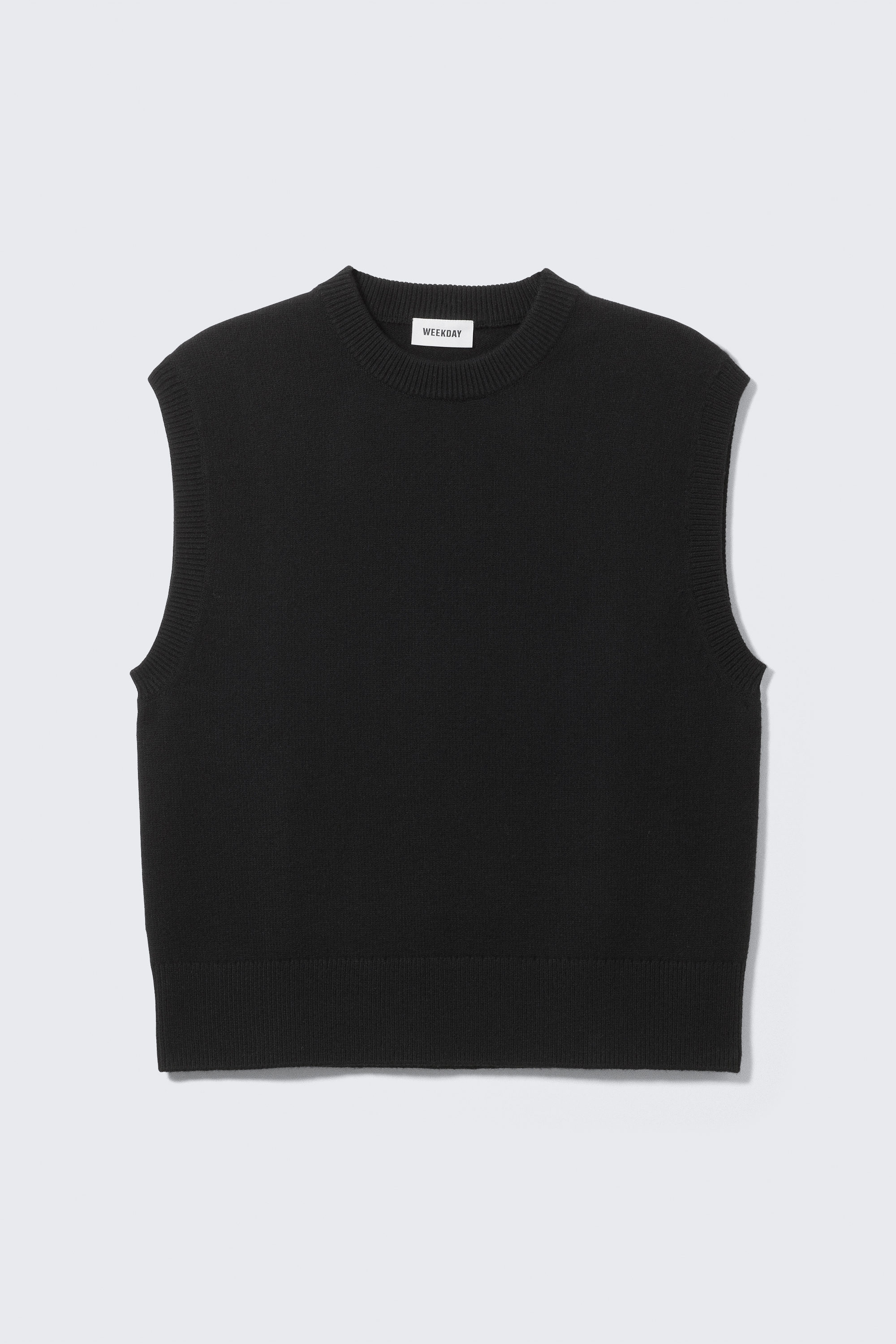 Black - Knitted Vest - 1