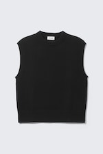 Svart - Strikkevest - 4