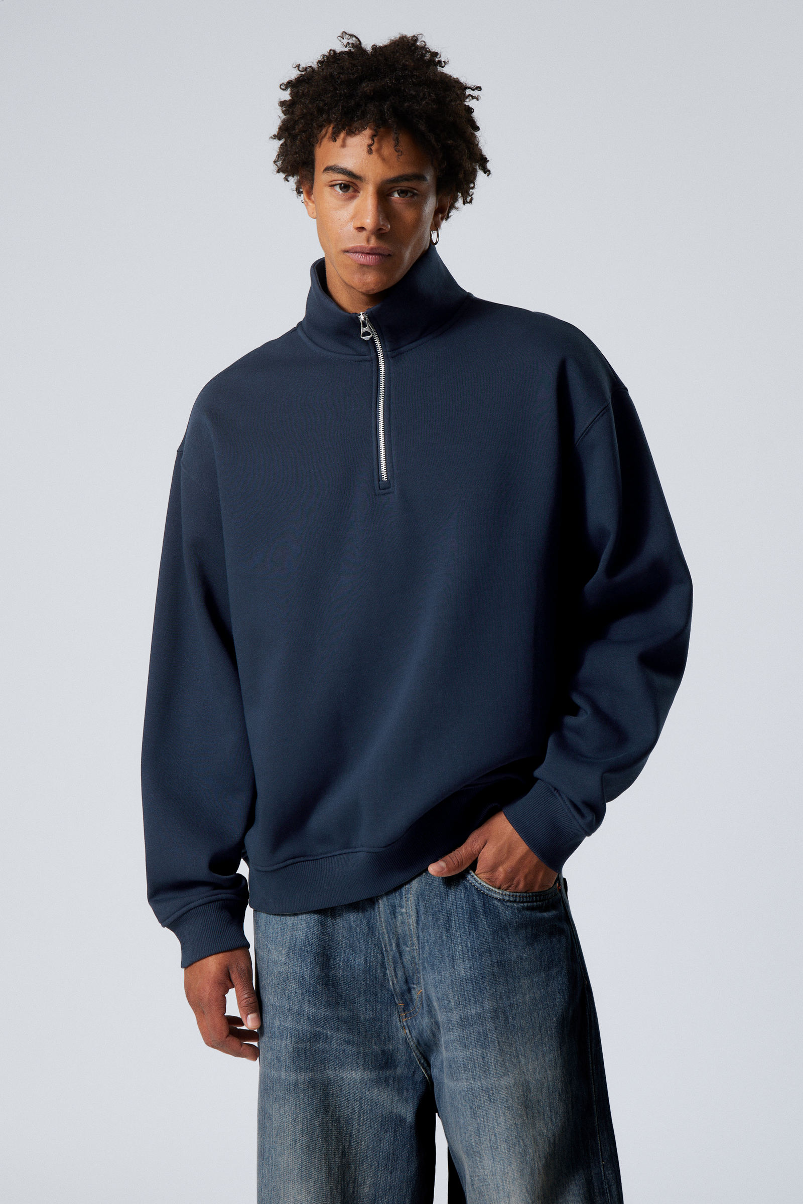 少し豊富な贈り物 - sweater zip half heavy relaxed Dark WW Weekday | Blue ウェア