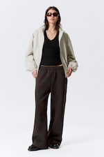 Dark Brown - Loose Long Heavyweight Sweatpants - 0