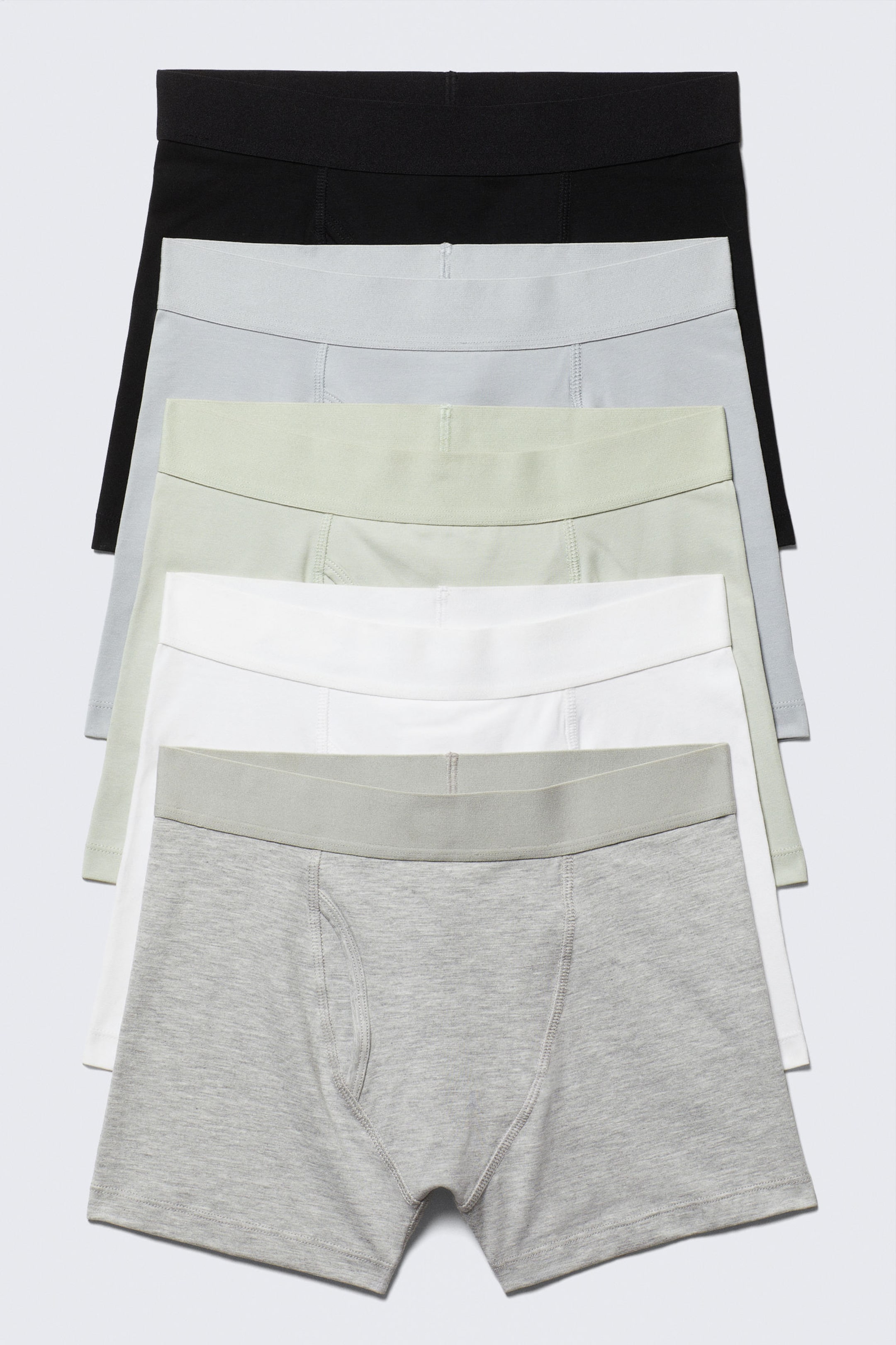 Black/Blue/Green/White/Grey - 5-pack Boxer Briefs