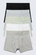 Black/Blue/Green/White/Grey - 5-pack Boxer Briefs - 0