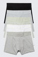 Svart/Blå/Grön/Vit/Grå - 5-pack Boxer Briefs - 0