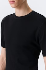 Black - Classic Slim Ribbed Cotton T-shirt - 2