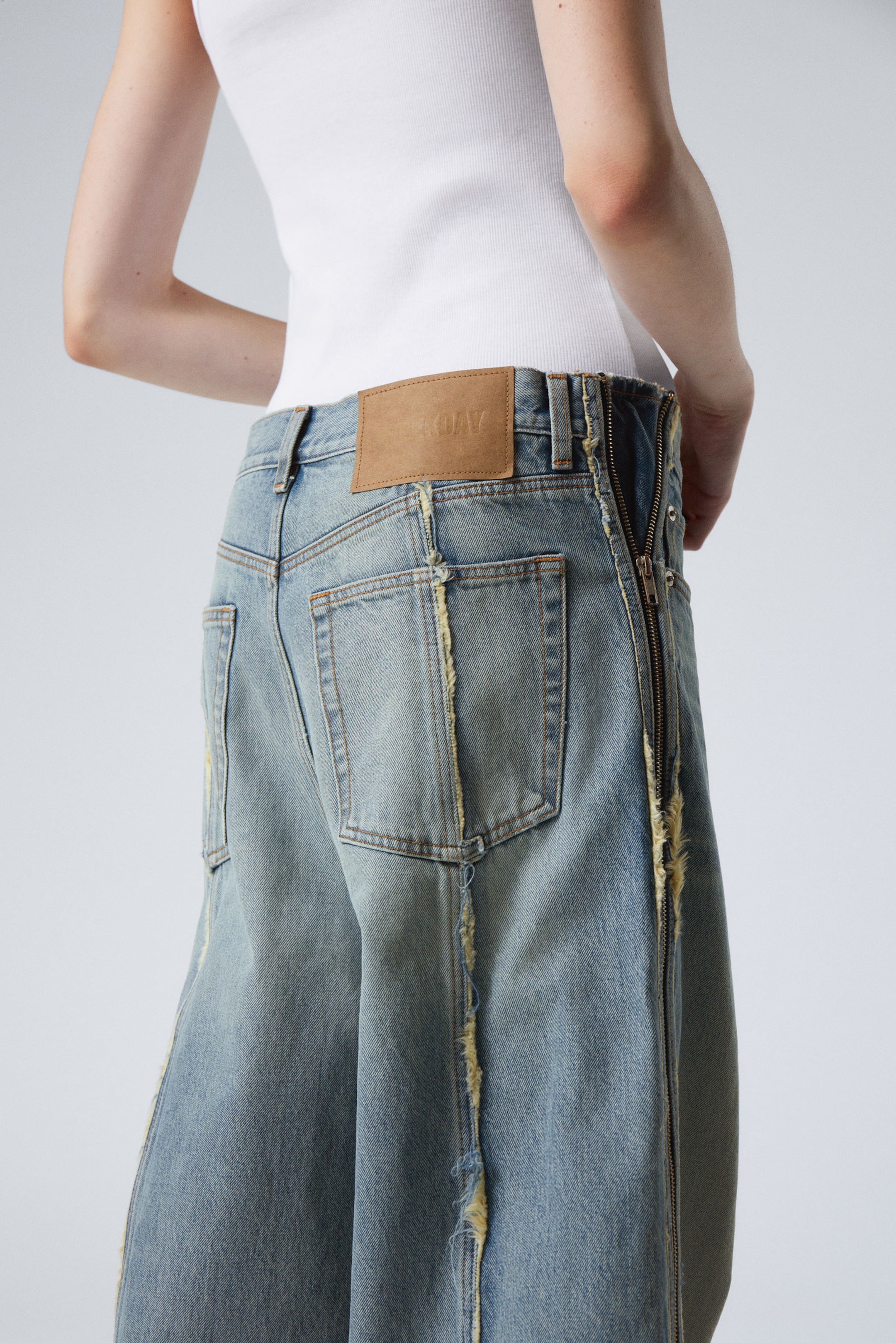 Seventeen Blue - Mittelblau - Nebula Loose Wide Leg Zip Jeans - 4