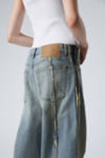 Seventeen Blue - Mittelblau - Nebula Loose Wide Leg Zip Jeans - 4