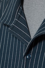 Striped dark Blue - Textured Short-Sleeved Resort Shirt - 1