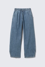90s Blue - Middelblauw - Astro Baggy Denim Joggers - 0