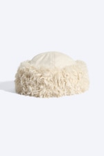 Dusty White - Faux Fur Docker Hat - 2
