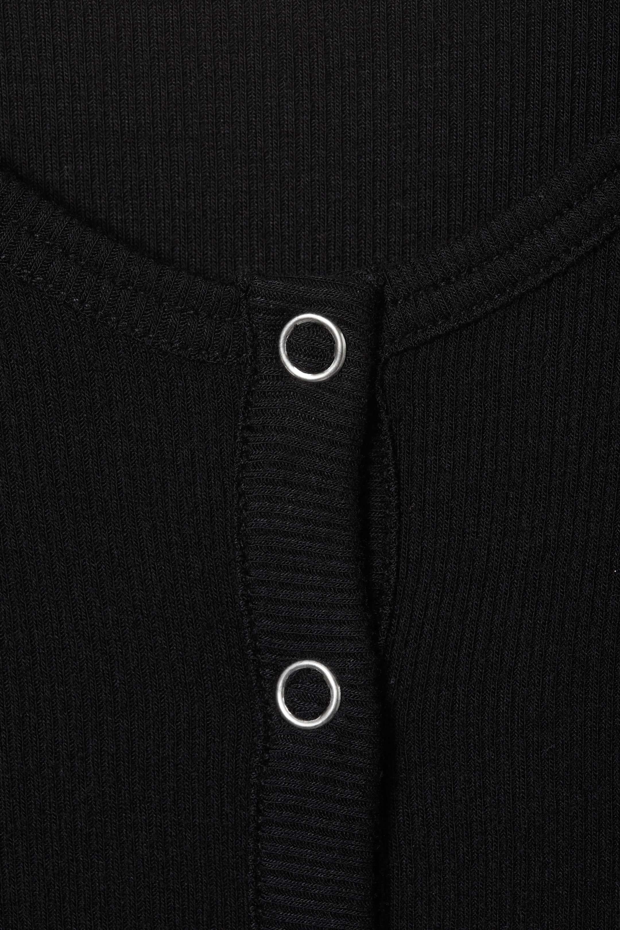 Grotere afbeelding bekijken: Sheer Rib Long Sleeve Henley Top - Black - DAMES | H&M BE 6