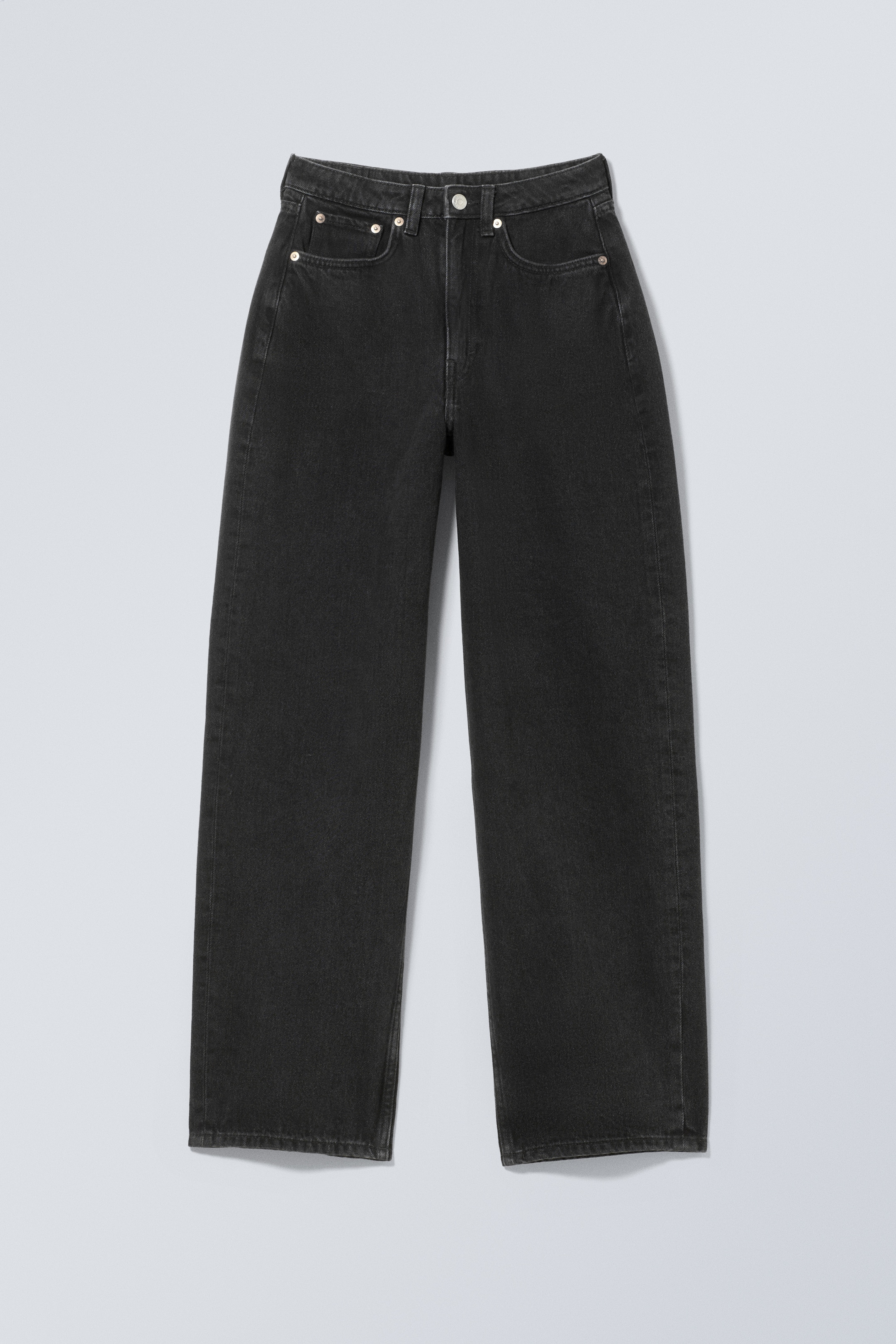 View larger image: Halo Curve High Waisted Regular Wide Leg Jeans - Tuned Black - Black - Ladies | H&M GB 1