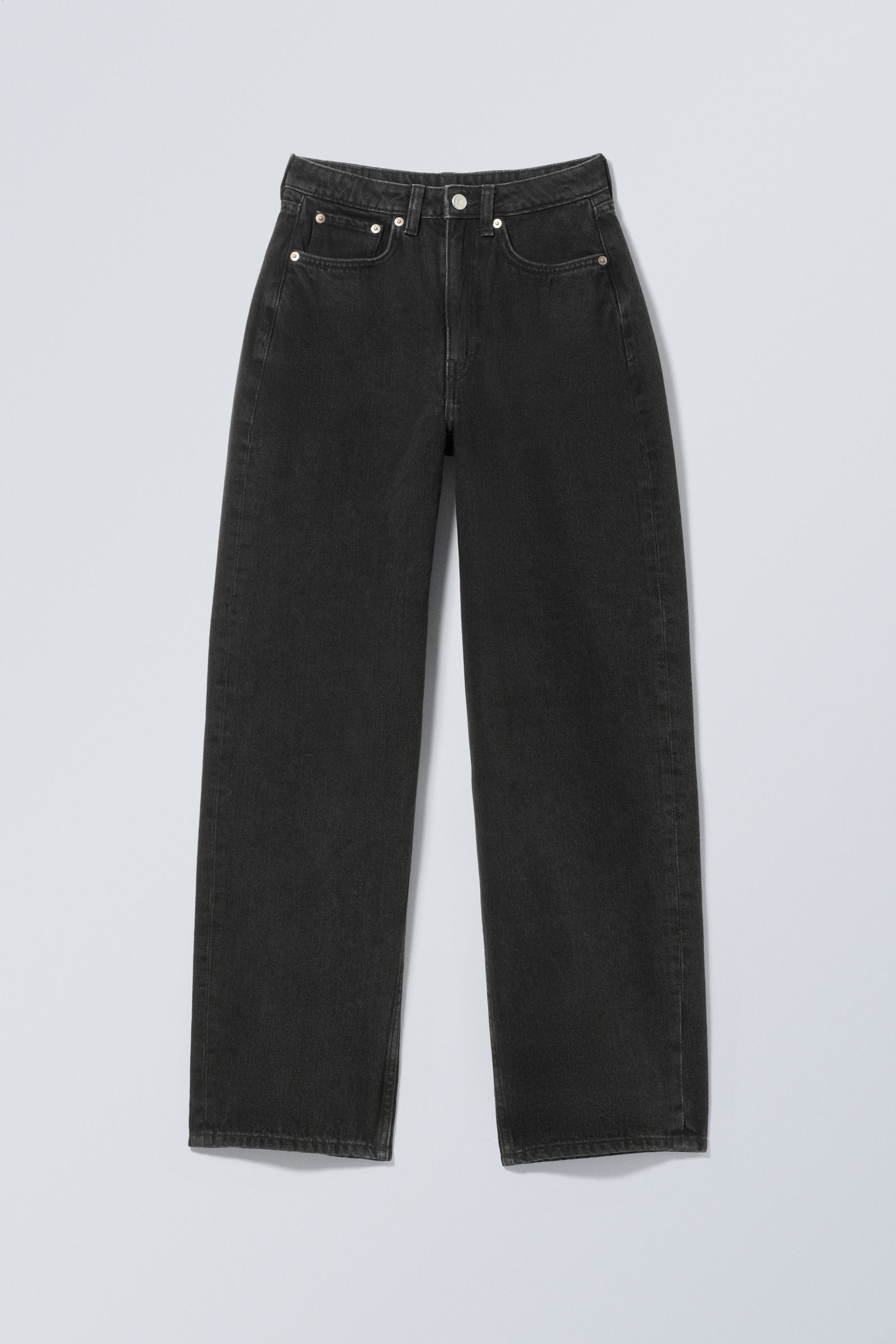 Tuned Black - Black - Halo Curve High Waisted Regular Wide Leg Jeans - 1