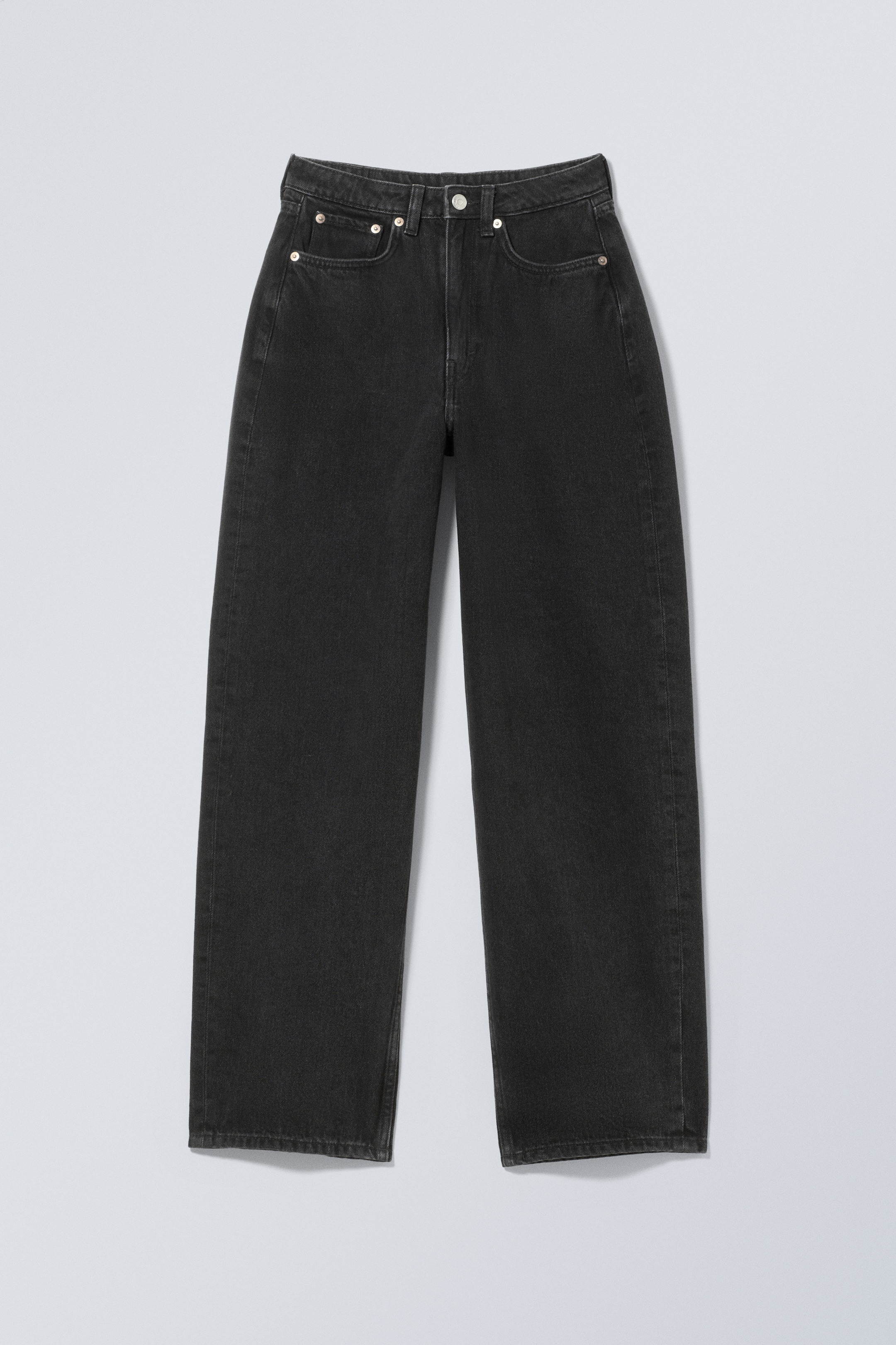 Tuned Black - Black - Halo Curve High Waisted Regular Wide Jeans - 0