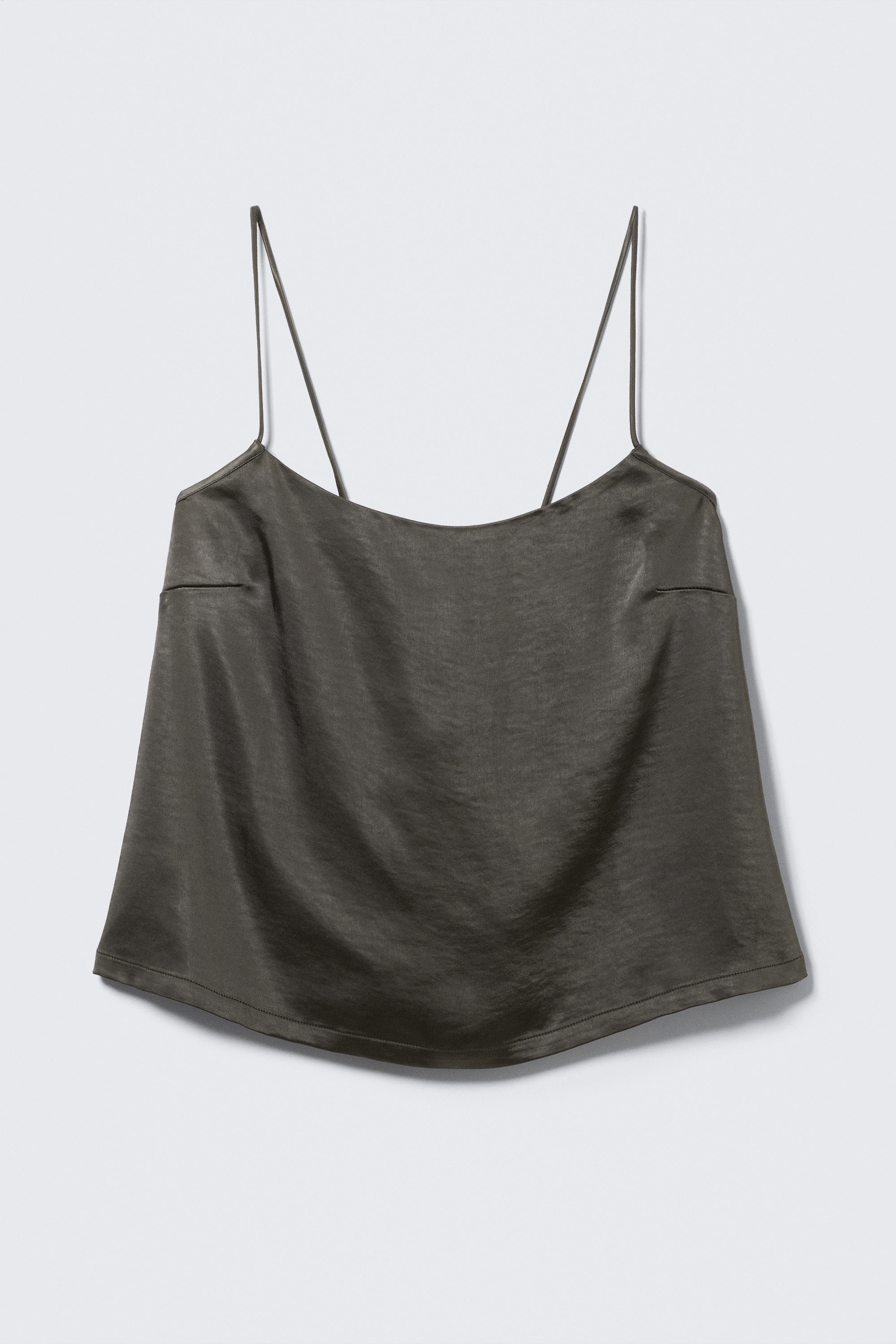 Gewaschenes Dunkelgrau - Pyjama-Top aus gewaschenem Satin - 1