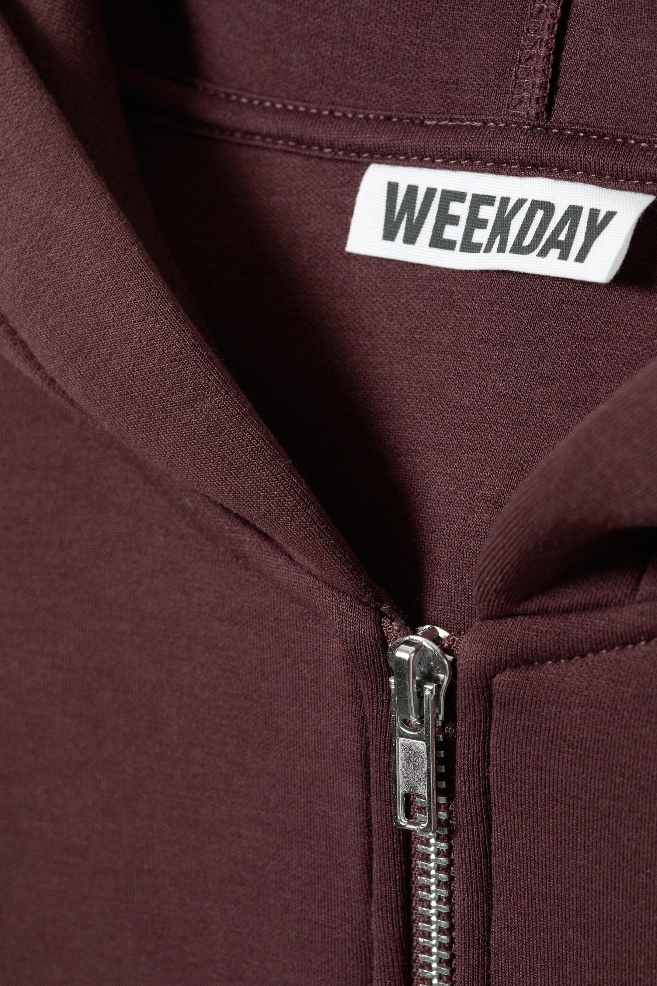 Burgundy - Oversized Scuba Zip-Hoodie - 4